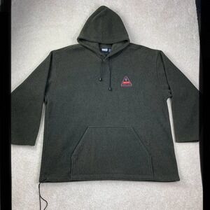 Vintage B.U.M. Equipment Fleece Hoodie Mens XL Green Survival Series Pullover
